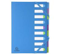 Exacompta - Ref 52262E - Campus Neon Harmonika Dorso Espandibile Multipart File - 245 x 320 mm di dimensioni, adatto per documenti formato A4, 9 sezioni - Blu