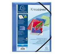 Exacompta - Ref. 55182E cartelle con elastico 3 lembi polipropilene opaco Krea Cover - A4 Blu