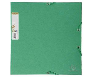 Exacompta - Ref. 56983E Cartellina 3 lembi ad elastico carta riciclata 280 g/mq Forever - A4 Verde scuro