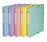 Exacompta - Ref 59560E - Collezione Aquarel - Scatola portadocumenti elasticizzata - Dimensioni 240 x 320 mm, dorso 40 mm, contiene circa 400 fogli - Colori pastello (1 pezzo)