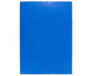 Exacompta - Ref. 59652E Cartella ad elastico 3 lembi carta lucida 600 g/mq - A2 Blu
