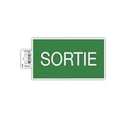 Exacompta - Ref. 67006E - 1 pannello EXIT - pannello di evacuazione e salvataggio - In PVC antiscivolo e resistente ai raggi UV - Dimensioni pannello : 20 x 11 cm - Verde e bianco