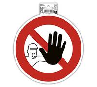 Exacompta - Ref. 67013E - 1 pannello adesivo rotondo NO WALKING - In PVC antiscivolo e resistente ai raggi UV - Diametro pannello : 20 cm - Colore rosso