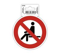Exacompta - Ref. 67016E - 1 pannello adesivo rotondo NO SMOKING - In PVC antiscivolo e resistente ai raggi UV - Diametro pannello: 10 cm - Colore rosso