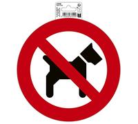 Exacompta - Ref. 67059E - 1 pittogramma adesivo rotondo NO DOGS - In vinile PVC antiscivolo - Finitura lucida - Diametro : 20 cm - Colore : rosso e bianco