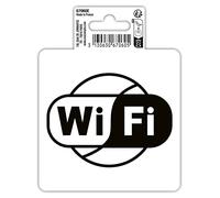 Exacompta - Ref. 67060E - 1 pittogramma adesivo WIFI - Cartello informativo ideale per negozi, locali, esercizi che ricevono il pubblico - In vinile PVC trattato - Dimensioni : 10 x 10 cm