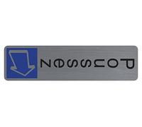 Exacompta - Ref. 67157E - 1 cartello verticale adesivo per porta Push - Cartello murale stampato - Su tutte le superfici - Look alluminio spazzolato - Dimensioni : 4,4 x 16,5 cm