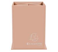 Exacompta - Ref. 67861D - 1 portamatite quadrato con 4 scomparti per riporre utensili per tipo/uso in cartone Aquarel - Dimensioni 85x85x110 mm - Colore Corallo