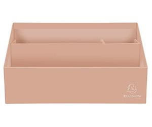 EXACOMPTA - Ref. 67961D - 1 raccoglitore verticale con 3 scomparti in cartone Aquarel - Dimensioni 250x100x140 mm - Compatibile con buste formato DL e C6 - Colore corallo