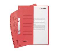 Exacompta Ref 80004005001F - FALKEN - Lime piatte con gancio in alto, formato A4 (210 x 297 mm), mezza copertura per identificazione, 250 g/m², colore: Rosso (confezione da 50)