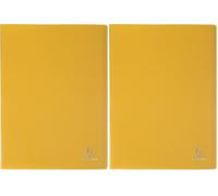 Exacompta - Ref 8549E - Raccoglitore in polipropilene con copertina morbida - adatto per documenti A4, 40 tasche, 80 pagine, alta trasparenza, polipropilene 300 micron - giallo (Confezione da 2)