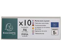 Exacompta - Ref 86358D - Espositore per etichette con nome, adatto per fogli A6 piegati orizzontali, in PMMA (acrilico) - Trasparente (confezione da 10)
