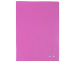 Exacompta Ref 88527E - Confezione da 10 cartelline Opak - 50 buste trasparenti lisce - 100 facciate per formato A4, dimensioni 24 x 32 cm, copertina semirigida in polipropilene, rosa