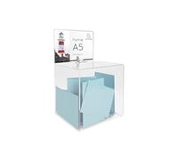 Exacompta - Ref. 89258D - 1 urna con coperchio, chiudibile a chiave per concorsi, tomboli, elezioni o portaidee con poster A5 - In acrilico trasparente - Dimensioni: 21 x 21 x 21 x 21 cm