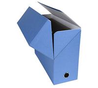 Exacompta - Réf. 89422E - 1 Boîte transfert en papier toilé - Dos 120 mm - Avec un œillet en métal - Pour format A4 - Dimensions 25,5 x 34 x 12 cm - Couleur bleu clair - Livrée montée
