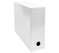 Exacompta - Ref. 89931E - Set di 5 scatole di trasferimento Iderama in cartone laminato resistente e resistente 24 x 32 cm Ideale per i tuoi documenti in formato A4 Dorso 90 mm Bianco