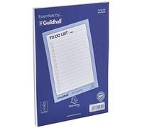 Exacompta - Ref GESTDLA5Z - Guildhall - Essentials To Do List Pad, A5, 60 fogli, pre-rigato per date, scatole di zecche e linee, testa rilegata con colla per una facile rimozione - blu/bianco