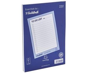 Exacompta - Ref GESTDLA5Z - Guildhall - Essentials To Do List Pad, A5, 60 fogli, pre-rigato per date, scatole di zecche e linee, testa rilegata con colla per una facile rimozione - blu/bianco