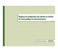 Exacompta registro di registrazione avvisi in materia di salute pubblica/Ambiente