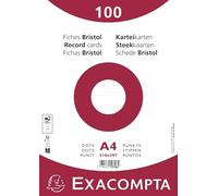 Exacompta - Rif. 10706E - Cartone da 10 confezioni da 100 fogli sotto pellicola - Bristol dots non perforato - formato 210 x 297 mm - Carta Clairefontaine certificata PEFC - colore bianco