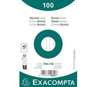 Exacompta - Rif. 10802X - Cartone da 20 confezioni da 100 spine bristol a righe non perforate - sotto pellicola - compatibili con stampanti a getto d'inchiostro, laser e fotocopiatrice, formato 100 x