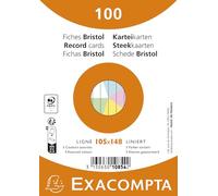 Exacompta - Rif. 10854E - Cartone da 20 confezioni da 100 spine bristol a righe non perforate - sotto pellicola - compatibili con stampanti a getto d'inchiostro, laser e fotocopiatrice - formato 105 x