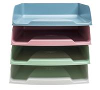 Exacompta - Rif. 111303SETD - Set di 4 cestini per posta COMBO STYLI Autentik, dimensioni 34,6 x 25,5 x 24,3 cm, per formato A4+, 4 colori assortiti