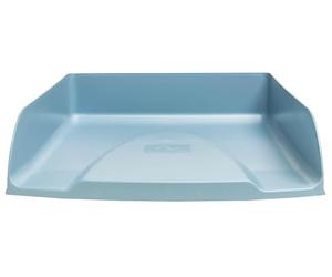 Exacompta - Rif. 11170D - 1 cestino portaposta Combo Styli Autentik - per documenti in formato A4+ - dim 34 x 25 x 6,5 cm - porta etichetta - può contenere 500 fogli - blu grigio