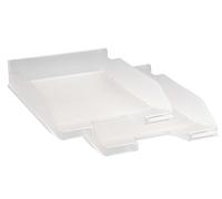 Exacompta - Rif. 11323SD - Confezione da 2 vaschette portacorrispondenza COMBO MIDI - dimensioni utili 34X25X6,5 cm - per documenti in formato A4 + - colore Cristal