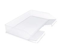 Exacompta - Rif. 11723D - Set di 8 cestini per posta Combo all'italiana, dimensioni 25,5 x 36,5 x 6,5 cm, per documenti in formato A4+, colore cristallo, capacità 500 fogli