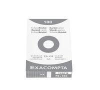 Exacompta - Rif. 13201E - Cartone da 10 custodie da 100 spine bristol a quadretti 5 x 5 non perforate, formato 75 x 125 mm, compatibili con stampanti a getto d'inchiostro, laser e fotocopiatrice