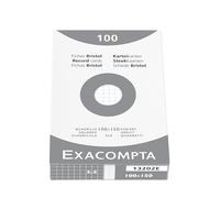 Exacompta - Rif. 13202E - Cartone da 10 custodie da 100 spine bristol a quadretti 5 x 5 non perforate, formato 100 x 150 mm, compatibili con stampanti a getto d'inchiostro, laser e fotocopiatrice