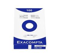 Exacompta - Rif. 13302E - Cartone da 10 custodie da 100 spine bristol tinta unita non perforate, formato 100 x 150 mm, compatibili con stampanti a getto d'inchiostro, laser e fotocopiatrice, colore