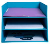 Exacompta - Rif.13457D - 1 cestino per posta a 3 livelli in cartone TEKSTO - per documenti in formato fino a 24 x 32 cm) - dimensioni 350 x 290 x 190 mm - colore turchese