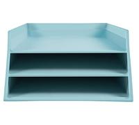 Exacompta - Rif. 13496D - 1 cestino per posta a 3 ripiani per documenti in formato A4+ in cartone acquerello, dimensioni: 350 x 290 x 190 mm, colori pastello casuali, viola, blu pastello, verde
