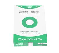 Exacompta - Rif. 13603E - Cartone da 12 custodie da 100 spine bristol a quadretti 5 x 5 perforate, formato 125 x 200 mm, compatibili con stampanti a getto d'inchiostro, laser e fotocopiatrice, colore