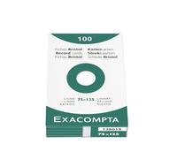 Exacompta - Rif. 13801X - Cartone da 10 custodie da 100 spine bristol a righe non perforate, formato 75 x 125 mm, compatibili con stampanti a getto d'inchiostro, laser e fotocopiatrice, colore: bianco