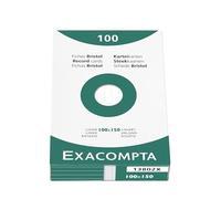 Exacompta - Rif. 13802X - Cartone da 10 custodie da 100 spine bristol a righe non perforate, formato 100 x 150 mm, compatibili con stampanti a getto d'inchiostro, laser e fotocopiatrice, colore