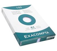 Exacompta - Rif. 13808B - Cartone da 10 custodie da 100 spine bristol a righe non perforate, formato 148 x 210 mm, compatibili con stampanti a getto d'inchiostro, laser e fotocopiatrice, colore