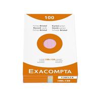 Exacompta - Rif. 13852X - Cartone da 10 custodie da 100 spine bristol a righe non perforate, formato 100 x 150 mm, compatibili con stampanti a getto d'inchiostro, laser e fotocopiatrice, assortite