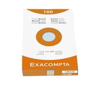 Exacompta - Rif. 13853X - Cartone da 12 custodie da 100 spine bristol a righe non perforate, formato 125 x 200 mm, compatibili con stampanti a getto d'inchiostro, laser e fotocopiatrice, assortite