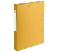 Exacompta - rif. 14006H - 10 scatole portaprogetti con elastici CARTOBOX - consegnate a piatto - dorso da 4cm - carta lustrée - 600g/m² - 25X33cm - formato per archiviazione A4 - colore giallo