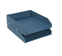 Exacompta - Rif. 14603E - Set di 2 cestini per posta Office By Me per documenti in formato A4+, dimensioni 13 x 26 x 33,7 cm, con piccoli pattini antiscivolo, colore blu anatra
