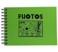 Exacompta - Rif. 15184E - Album fotografico a spirale Musicart verde - 50 foto - 50 pagine nere - formato 23 x 16 cm - copertina di colore verde con marcatura nera design