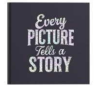 Exacompta - Rif. 16592E - Album fotografico libro Lettere - 30 pagine nere - 60 foto - formato 25 x 25 cm - copertina in carta rivestita lucida effetto similpelle - blu