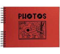 Exacompta - Rif. 16783E - Album fotografico a spirale Musicart rosso - 150 foto - 50 pagine nere - formato 32 x 22 cm - copertina di colore rosso con marcatura nera design