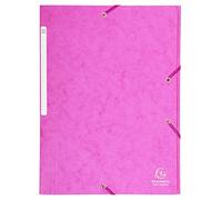 Exacompta - rif. 17108H - cartone da 25 cartellette con elastici - con tasche a 3 lembi Maxi capacity - in carta lustrée - dimensioni 24X32cm per documenti in formato A4 - colore rosa