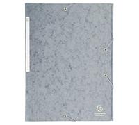Exacompta - rif. 17110H - cartone da 25 cartellette con elastici - a 3 lembi Maxi capacity - in carta lustrée - dimensioni 24X32cm per documenti in formato A4 - colore grigio
