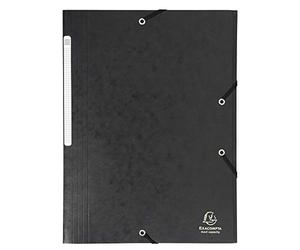 Exacompta - rif. 17116H - cartone da 25 cartellette con elastici - con a 3 lembi Maxi capacity - in carta lustrée - dimensioni 24X32cm per documenti in formato A4 - colore nero