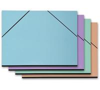 Exacompta - Rif. 25690E - 5 cartoni da disegno acquerello - con elastici - interno carta nera - dorso telato - dimensioni 52 x 72 cm - formato da classificare uva (500 x 650 mm) - colori assortiti